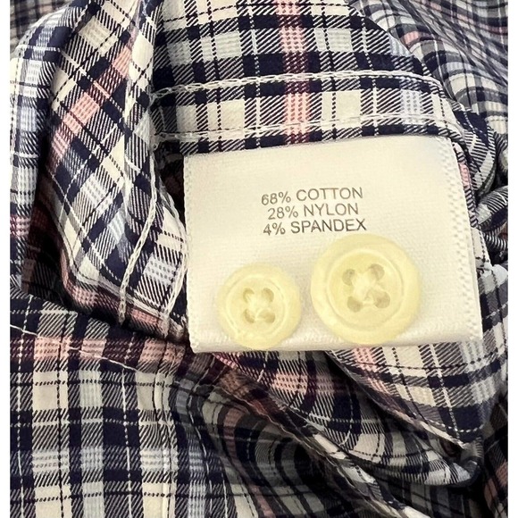 Peter Millar Crown Button Up Shirt Mens Size Medium Stretch‎ Plaid Long Sleeve - Picture 4 of 10